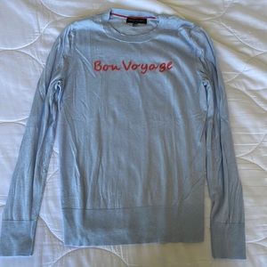 Banana Republic baby blue sweater “bon voyage”